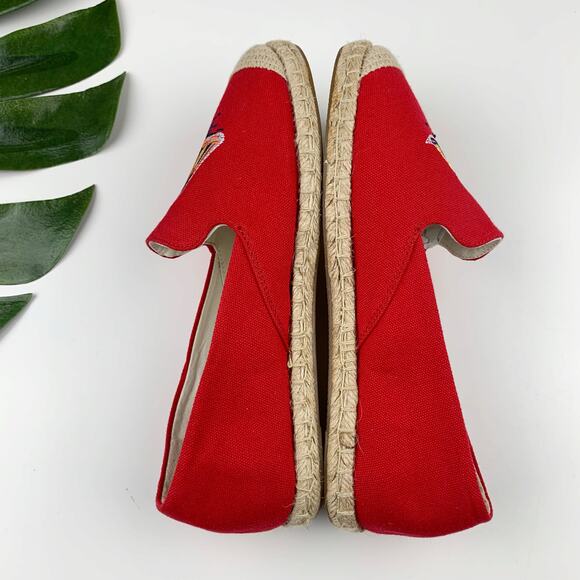 Cushion Walk by Avon Espadrille Flats Red Canvas Yacht Boat Slip On Women's 8 - Picture 8 of 12